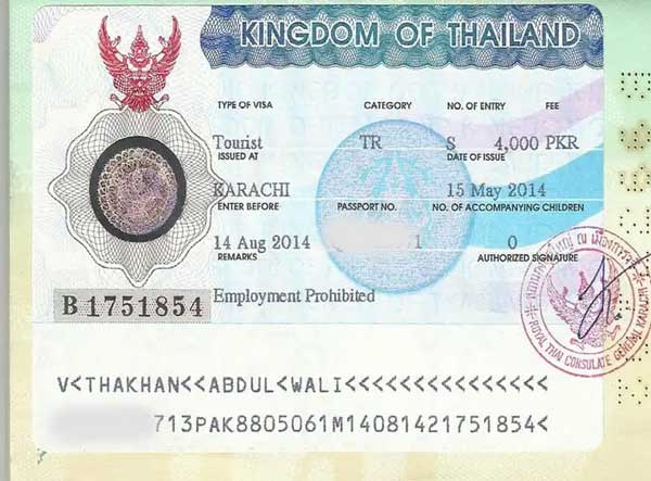 thailand visit visa from karachi