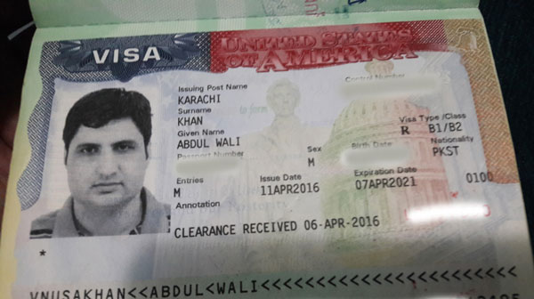 US visa application in Pakistan