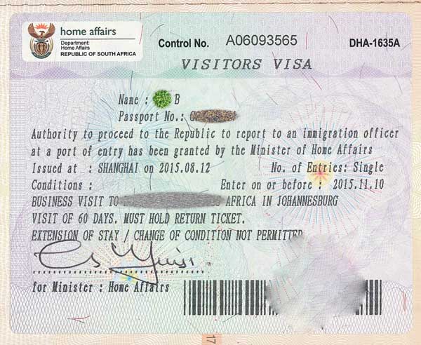 south africa visit visa from pakistan 2023