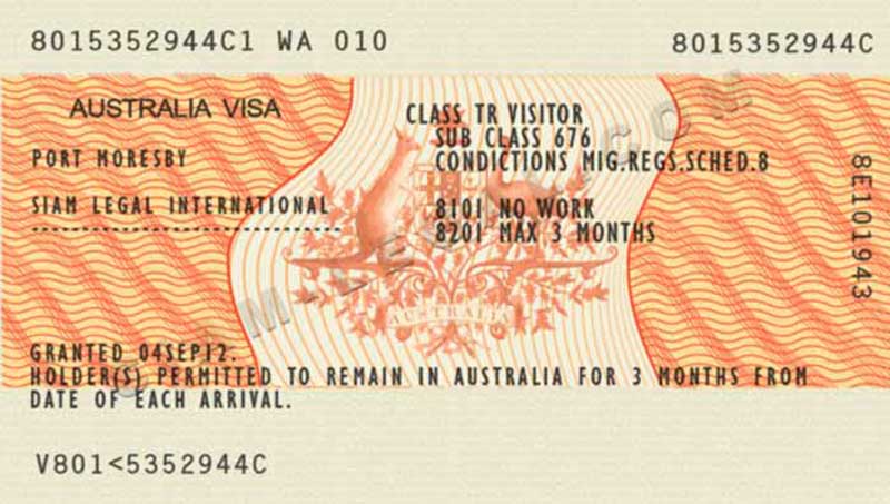 visit visa australia requirements from pakistan